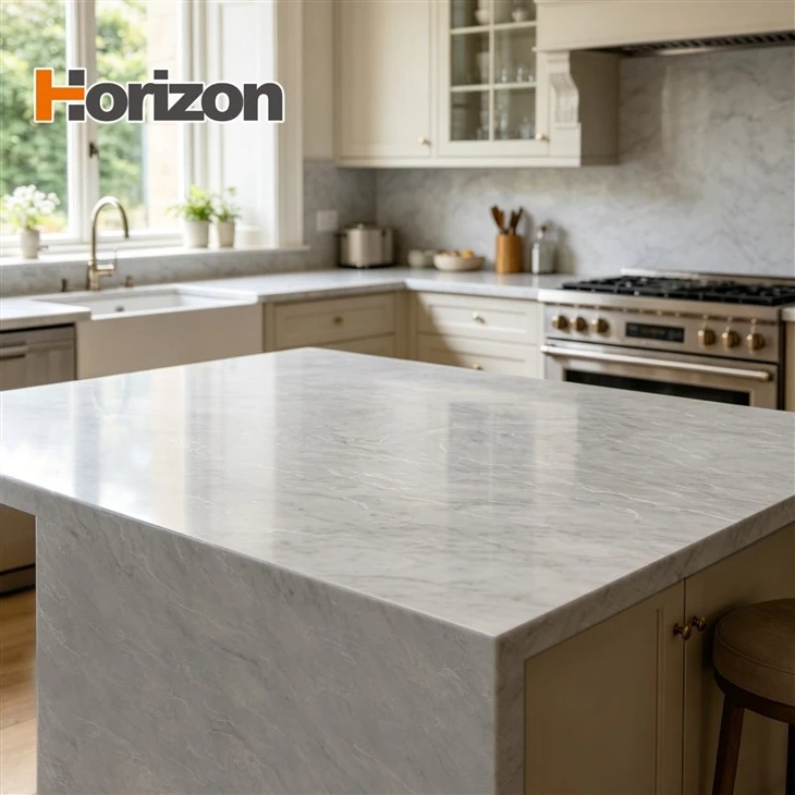 Professional Calacatta Quartz Jade Stone Slab For Kitchen Countertop best